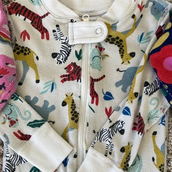 Hanna Andersson Baby Zip Sleeper Pajamas — Set of Four (4), Size 18-24M (80cm)